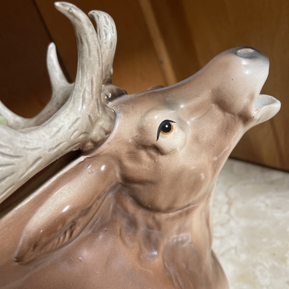 Vintage Department 56 Stag Deer Porcelain Pitcher‎ Christmas Gift